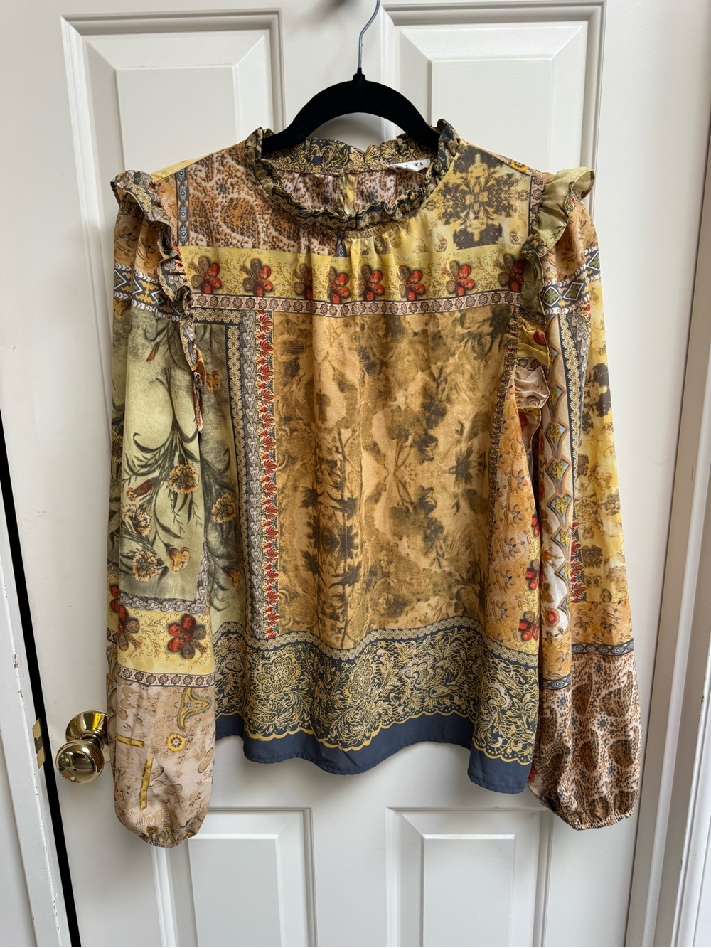 JODIFL Ruffle Neck Blouse